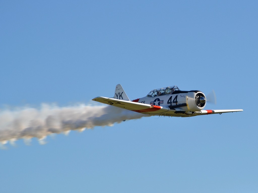 T-6 Texan en plena demostración en la 40 Convención en Vuelo. 